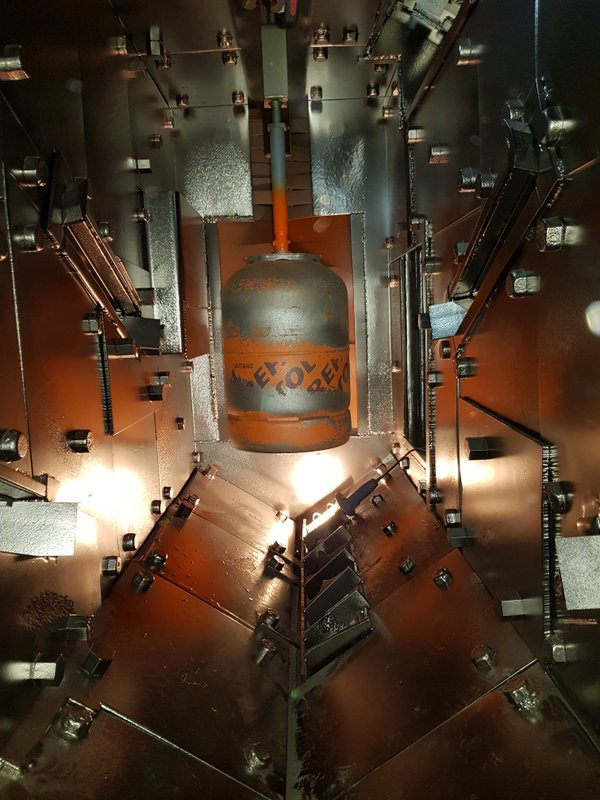 Amtrol Alfa blast results before blast wheel upgrade to wheelabrator